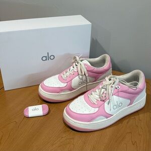 ALO Yoga Pink and White Classic Sneakers